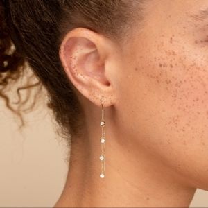 Mejuri Sapphire Studded Threaders * Rare